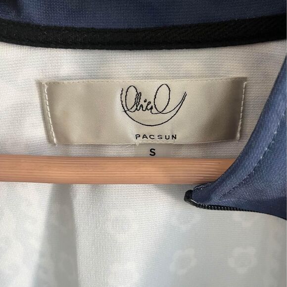 Pacsun x Oli Carrillo Smiley Face Bandana Print Blue White Full-Zip Size S - Picture 6 of 9